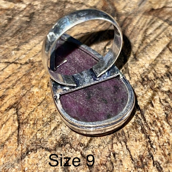 Anyolite Ruby Zoisite Ring Size 9 - Picture 3 of 10